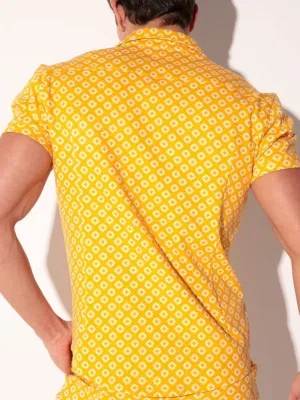 Camisa Code 22 Iconic Slim Fit Mustard