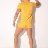 Camisa Code 22 Iconic Slim Fit Mustard