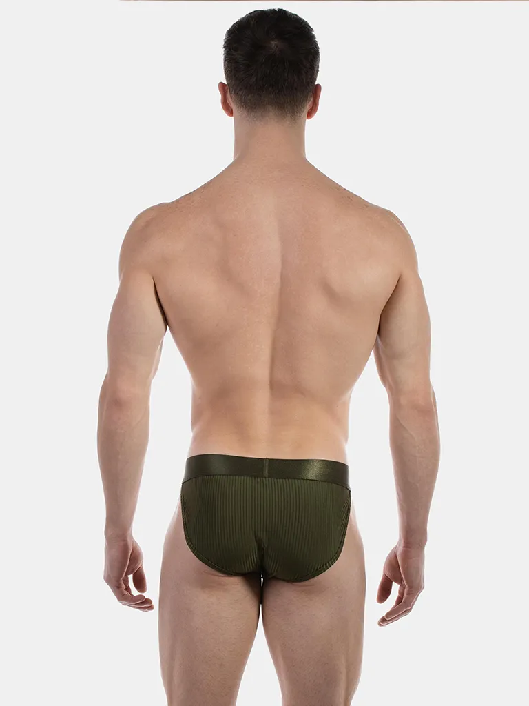 Vista trasera del slip bikini army Viggo de Barcode Berlin