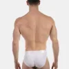 Vista trasera del slip bikini blanco Viggo de Barcode Berlin