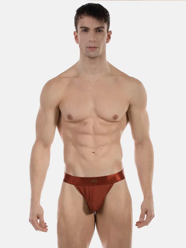 Modelo de frente con slip bikini óxido de canalé Viggo de Barcode Berlin