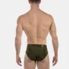 Vista trasera del slip army Caspian de Barcode Berlin con cobertura completa